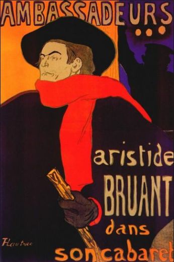 Toulouse-Lautrec 'Aristide Bruant Ambassadeurs poster' (1892)