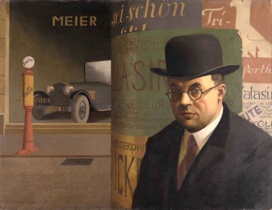 Georg Scholz 'Self-Portrait in front of an Advertising Column' (1926)