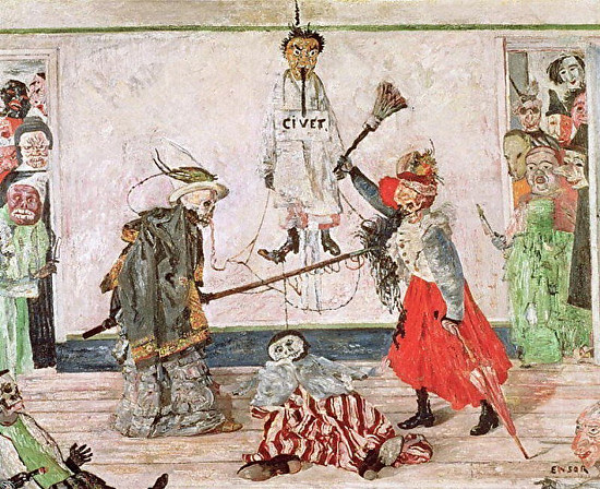 James Ensor 'Skeletons Fighting over the Body of a Hanged Man' (1891)